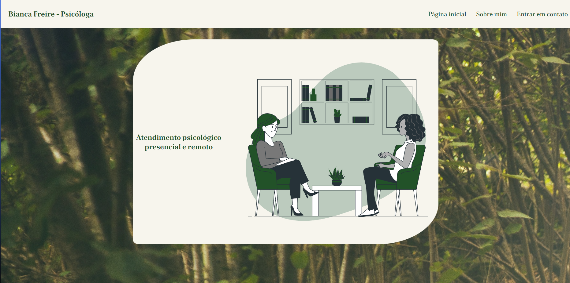 landing page printscreen